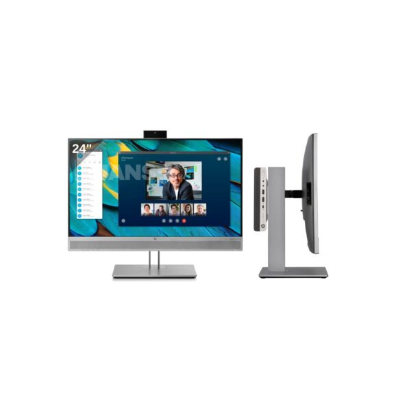 Bundle E243m, ProDesk 600 G4 mini usado recondicionado 24 polegadas. JANS-it