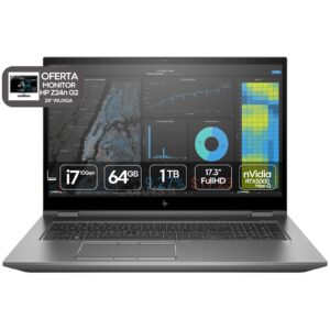 Computador Portátil usado recondicionado HP ZBook G7 Fury, workstation portátil com garantia. Oferta monitor HP Z24n G2, JANS-it.