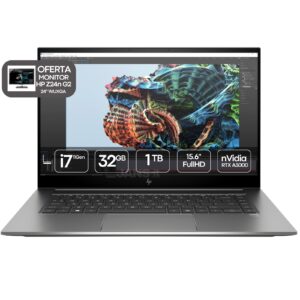 Computador portátil usado recondicionado HP Zbook Studio G8 workstation mobile com oferta de monitor HP Z24n G2 JANS-it.