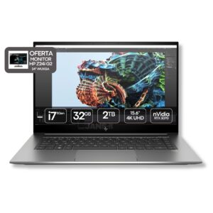 Computador Portátil usado recondicionado HP Zbook Studio G8 i7 com RTX 3070. Oferta monitor HP Z24i G2. JANS-it