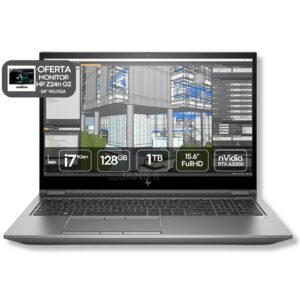 HP Zbook Fury G8, computador portátil usado recondicionado mobile workstation. Oferta monitor HP Z24n G2. JANS-it.