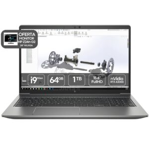 Computador portátil usado recondicionado HP ZBook Power G8. processador Intel Core i9, oferta monitor HP Z24n G2. JANS-it.