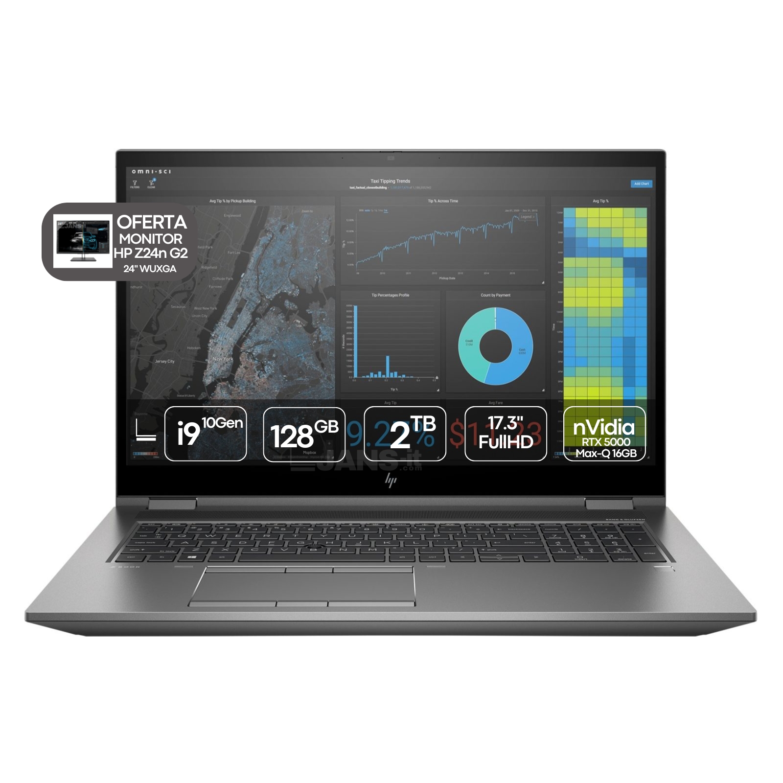 Workstation Portátil Recondicionada HP ZBook 17 G7 Fury Usada Renovada com garantia 2 anos. Imagem Principal JANS-it