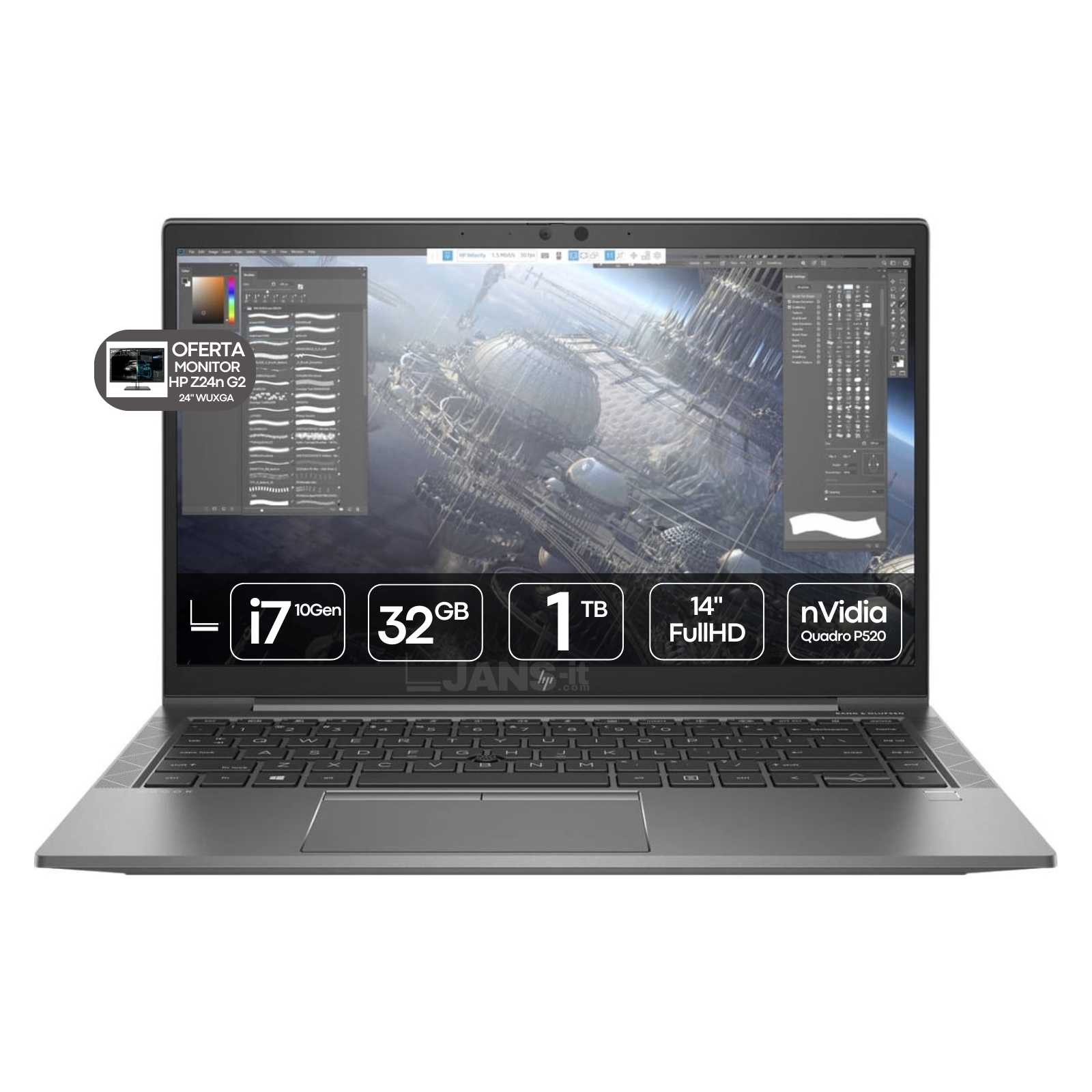 Workstation Portátil Recondicionada HP ZBook Firefly 14 G7 Usada Renovada com garantia 2 anos. Imagem Principal JANS-it