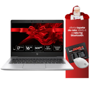 Portátil usado recondicionado HP Elitebook 830 G6. Promoção de natal JANS-it. Oferta tapete de Rato JANS-it e Rato HP Z5000 Bluetooth.