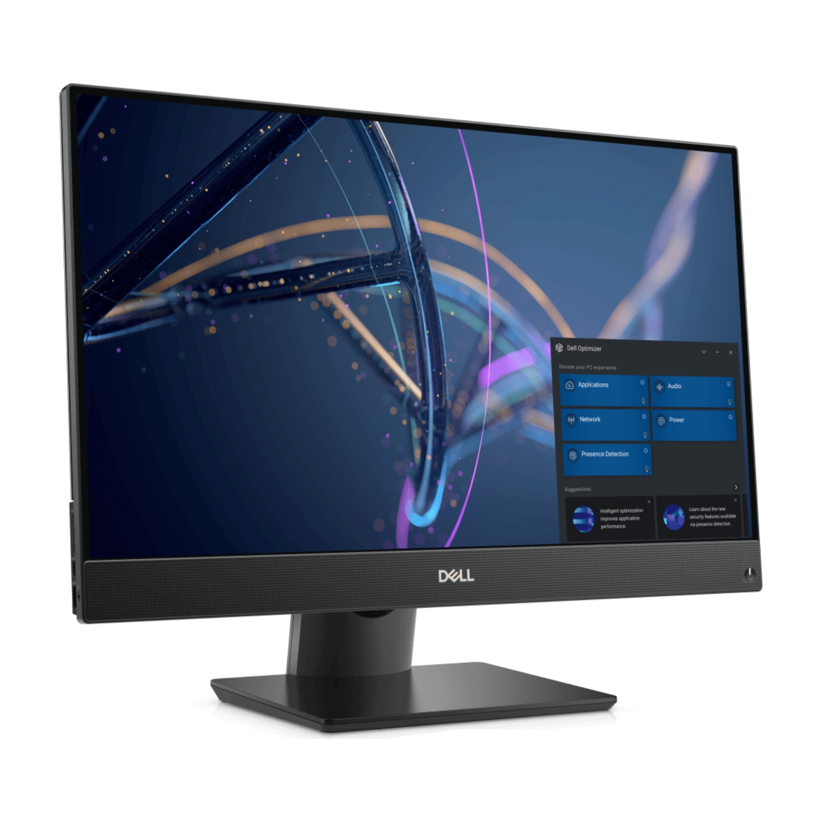 Computador All-In-One Dell Optiplex 7400 AiO Usado Renovado com garantia 2 anos. Imagem lateral JANSit