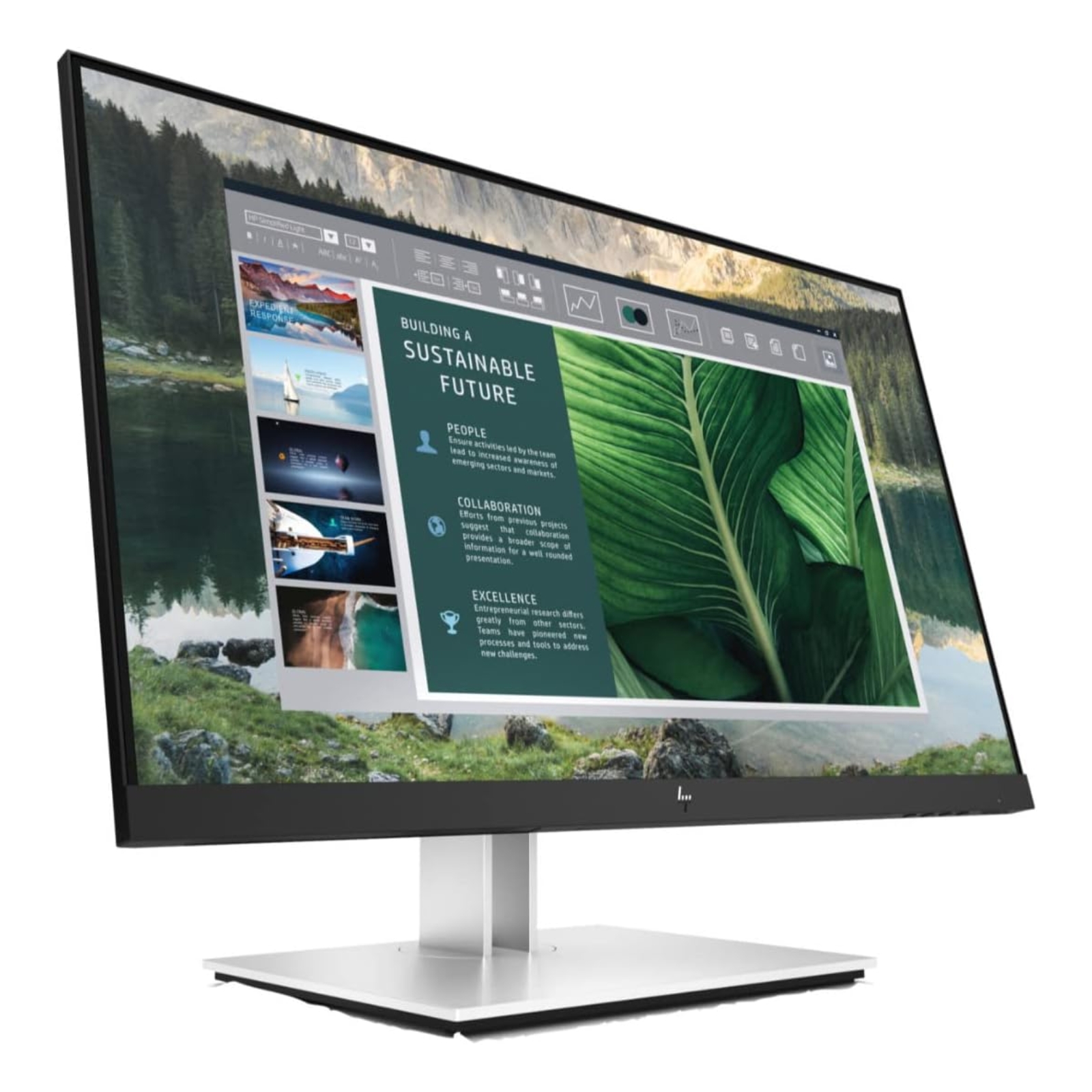 Monitor Recondicionado HP EliteDisplay E24u G4 com garantia 2 anos Usado Renovado. Imagem lateral direita JANSit