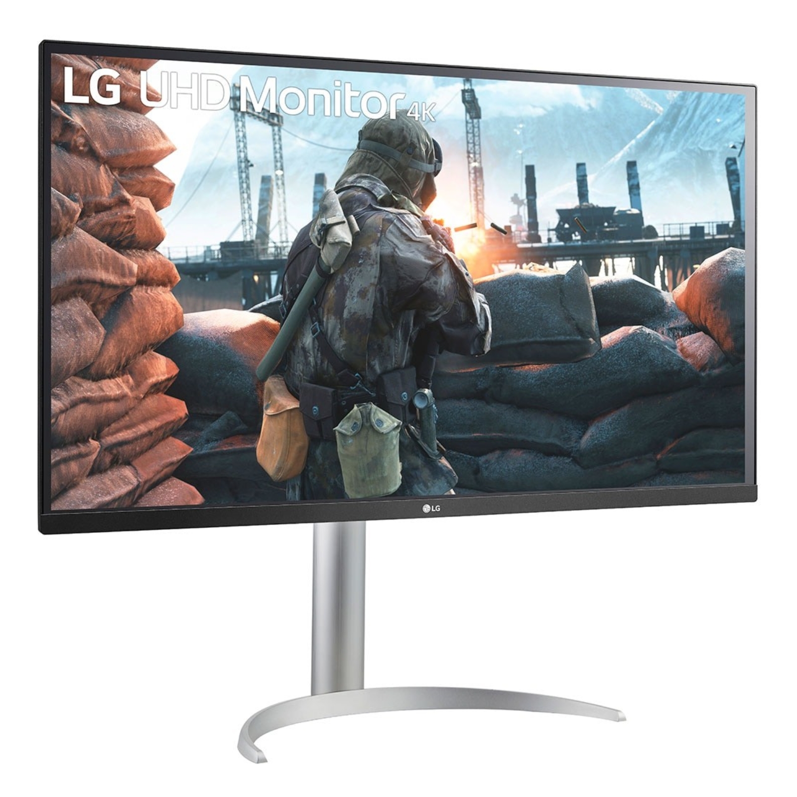 Monitor Recondicionado LG 32" 4K UHD, dock monitor, Apple Friendly com garantia JANSit. Imagem lateral.