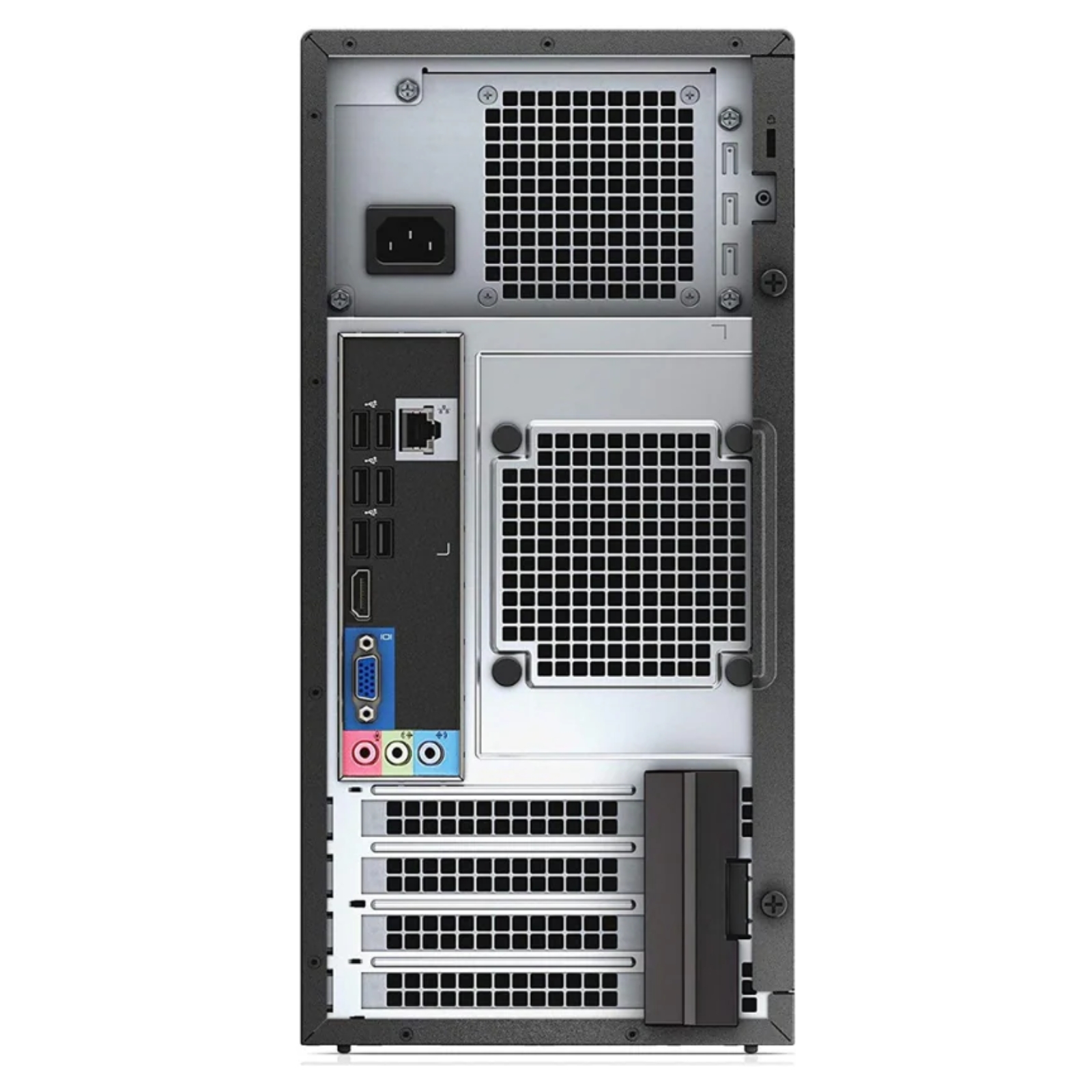 Computador Recondicionado Dell Optiplex 3010 Tower com garantia 2 anos Usado Renovado. Imagem traseira JANSit
