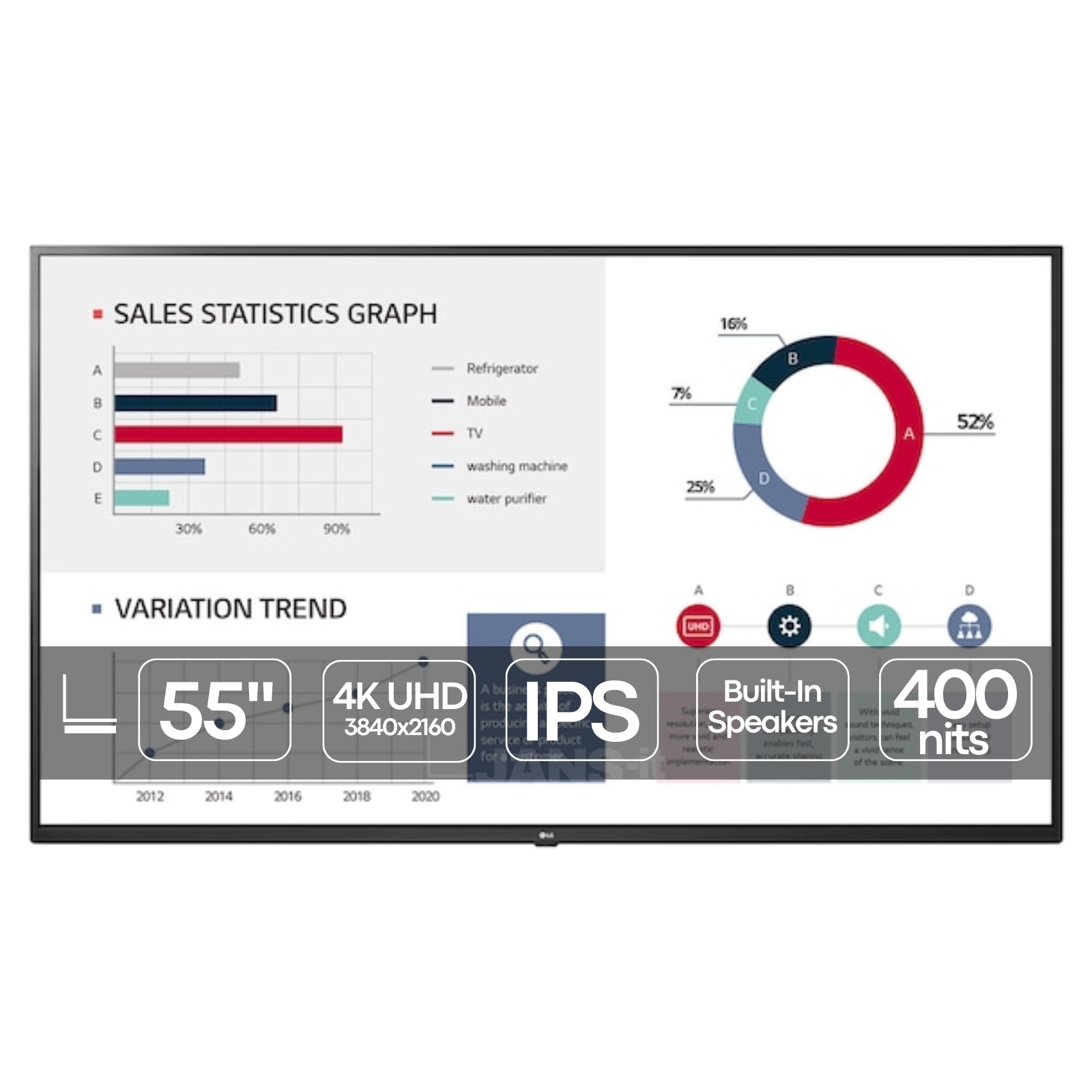 Display Profissional Recondicionado LG 55UL3G-B Usado Renovado. Imagem Principal JANSit