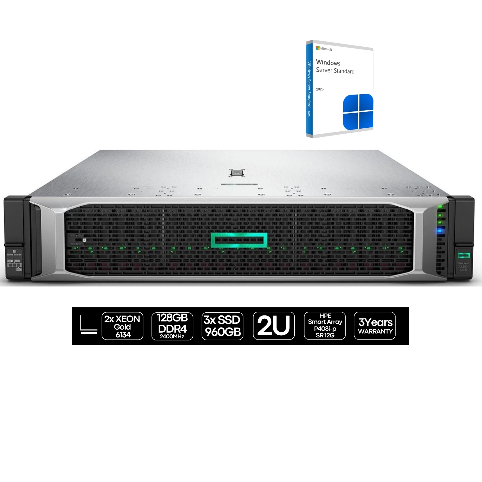 Servidor Recondicionado HP ProLiant DL380 G10, Windows Server 2025 - Imagem Principal JANSit