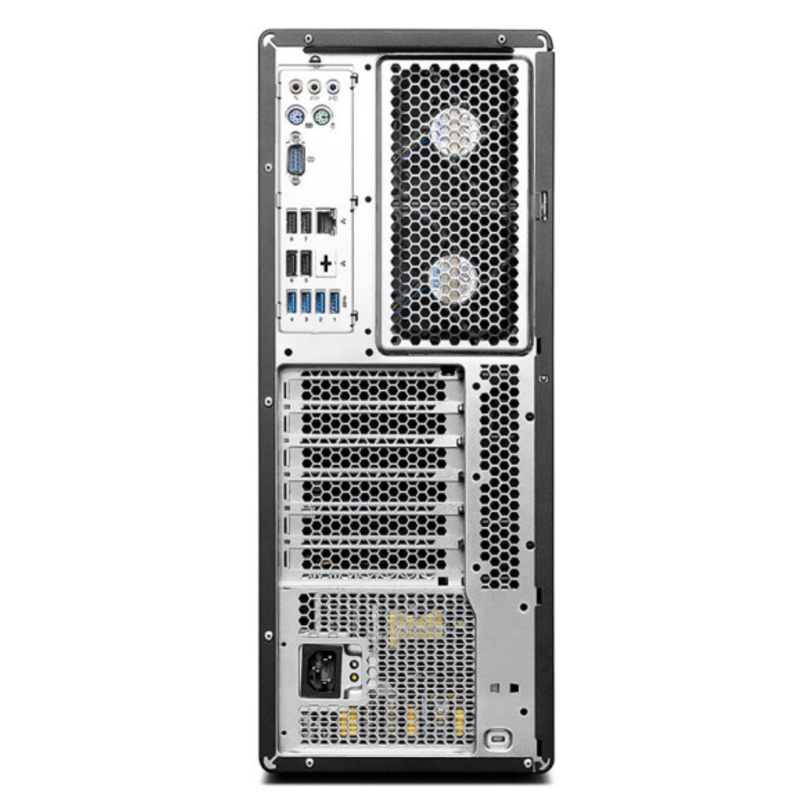 Workstation Recondicionada Lenovo ThinkStation P510 K2200 Usada Renovada c/ garantia 2 anos. Imagem traseira JANSit