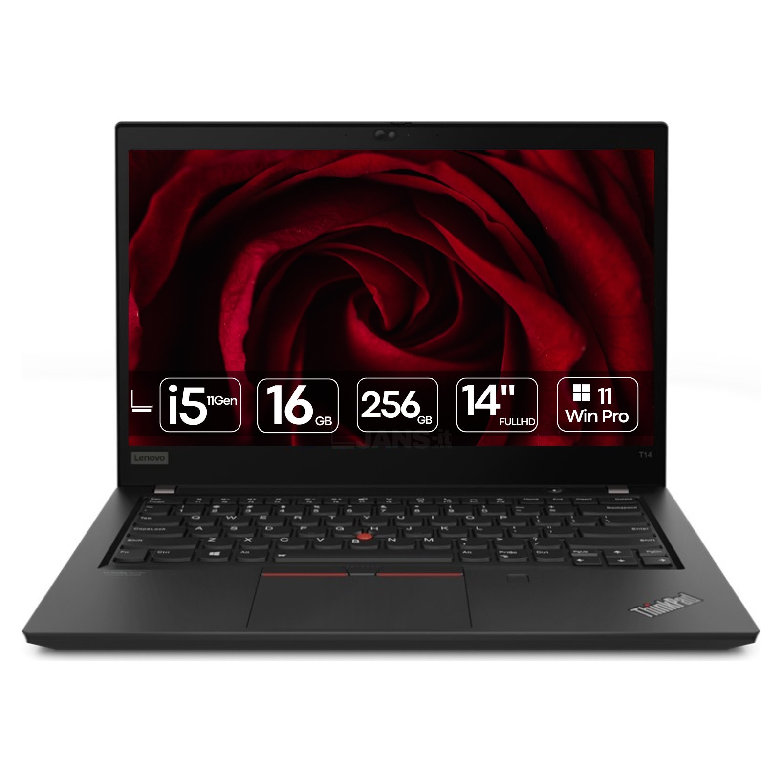 Portátil Recondicionado Lenovo ThinkPad T14 G2 i5 16GB Usado Renovado com garantia 2 anos. Imagem Principal JANSit