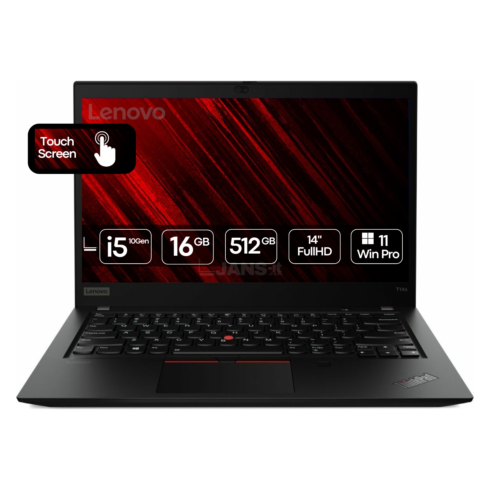 Portátil Recondicionado Lenovo ThinkPad T14s Gen 1 Touchscreen Usado Renovado com garantia 2 anos. Imagem Principal JANSit