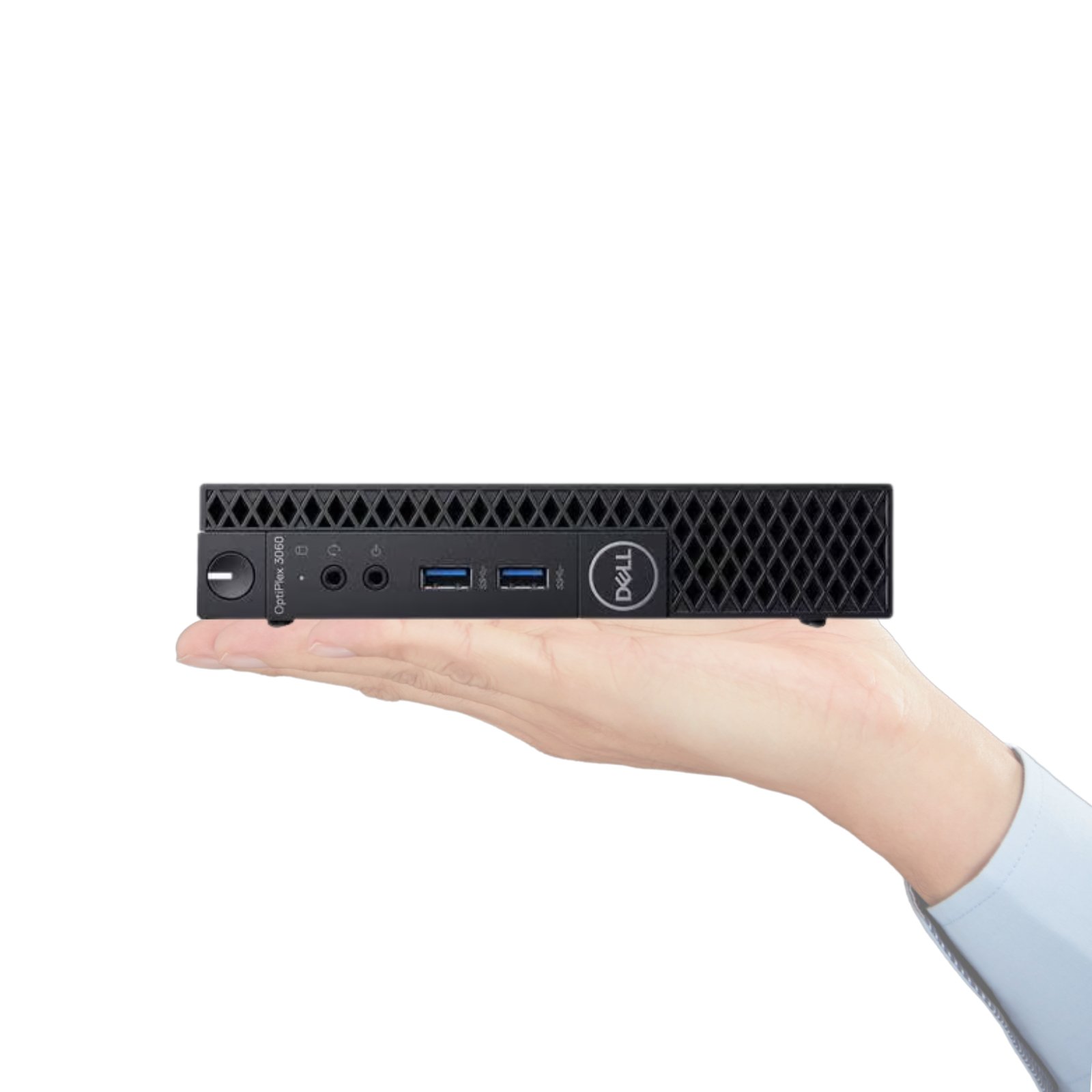 Computador desktop ultra-compacto Dell OptiPlex 3060 Micro recondicionado JANSit – Processador Intel Core i5, design modular economizador de espaço e múltiplas portas de conectividade. Solução profissional Grade A com garantia JANSit.