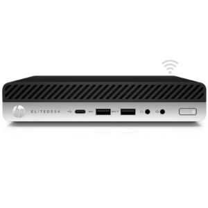 Mini PC HP ProDesk 600 G5 recondicionado JANSit – Computador de secretária ultra-compacto com Wi-Fi integrado, processador Intel de 9ª geração e múltiplas portas USB-C e DisplayPort. Design profissional de baixo consumo, com garantia JANSit.