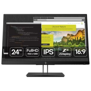 Monitor profissional gráfico HP Z24nf G2 recondicionado JANSit – Ecrã de 23.8 polegadas Full HD com moldura ultrafina e calibração de cor de fábrica. Monitor ergonómico para design gráfico e fotografia, com garantia JANSit.