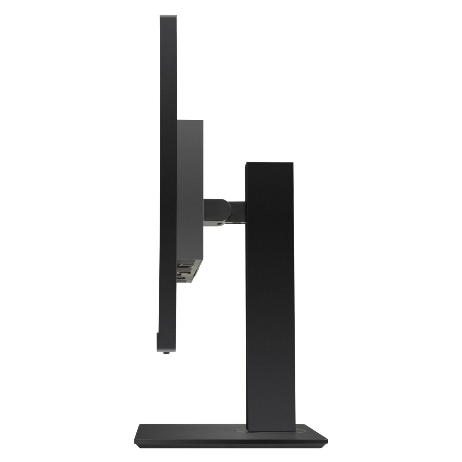 Vista lateral do monitor profissional HP ZDisplay Z24nf G2 recondicionado JANSit – Exibição do perfil fino e suporte ergonómico com ajuste de altura, inclinação e rotação. Ideal para setups multi-monitor em escritórios e estúdios, com garantia JANSit.