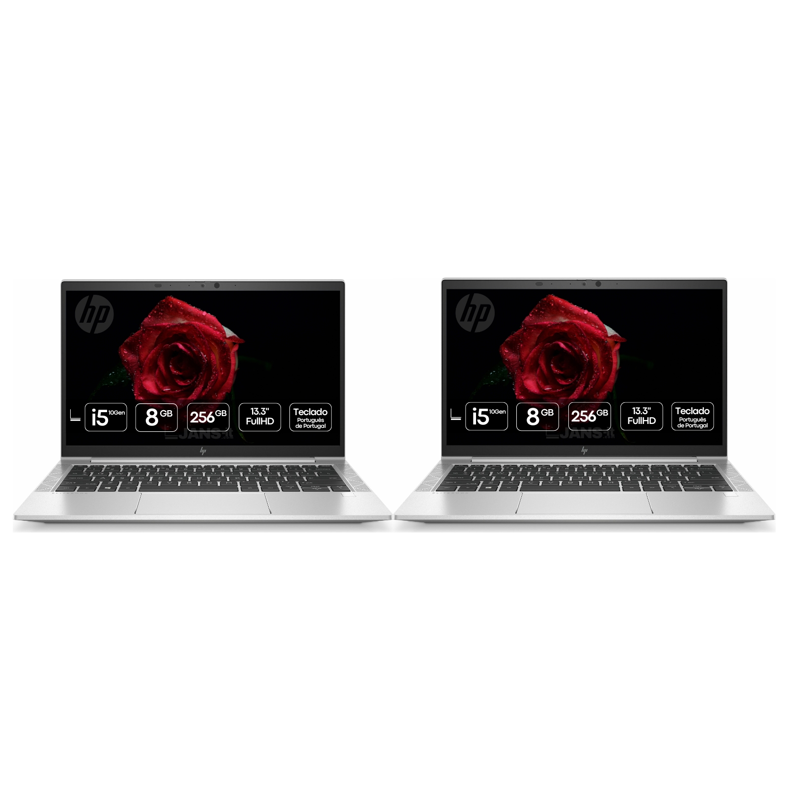 Conjunto de dois portáteis profissionais HP EliteBook 830 G7 recondicionados JANSit – Ecrã de 13.3 polegadas Full HD, chassis em alumínio premium e design ultra-leve. Solução ideal para mobilidade executiva e frotas de TI, com garantia JANSit.