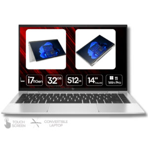 Portátil híbrido HP EliteBook 1040 G8 x360 recondicionado JANSit – Processador Intel Core i7, 32GB RAM, SSD 512GB e ecrã tátil de 14 polegadas. Design convertível premium em alumínio, Grade A com garantia JANSit.