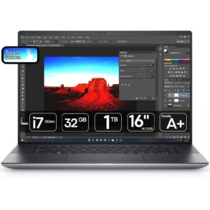Portátil Workstation Dell Precision 5680 recondicionado JANSit – Ecrã 16 polegadas 4K Ultra HD Touchscreen de alta fidelidade cromática. Laptop profissional para edição de imagem, vídeo e design, com garantia JANSit.