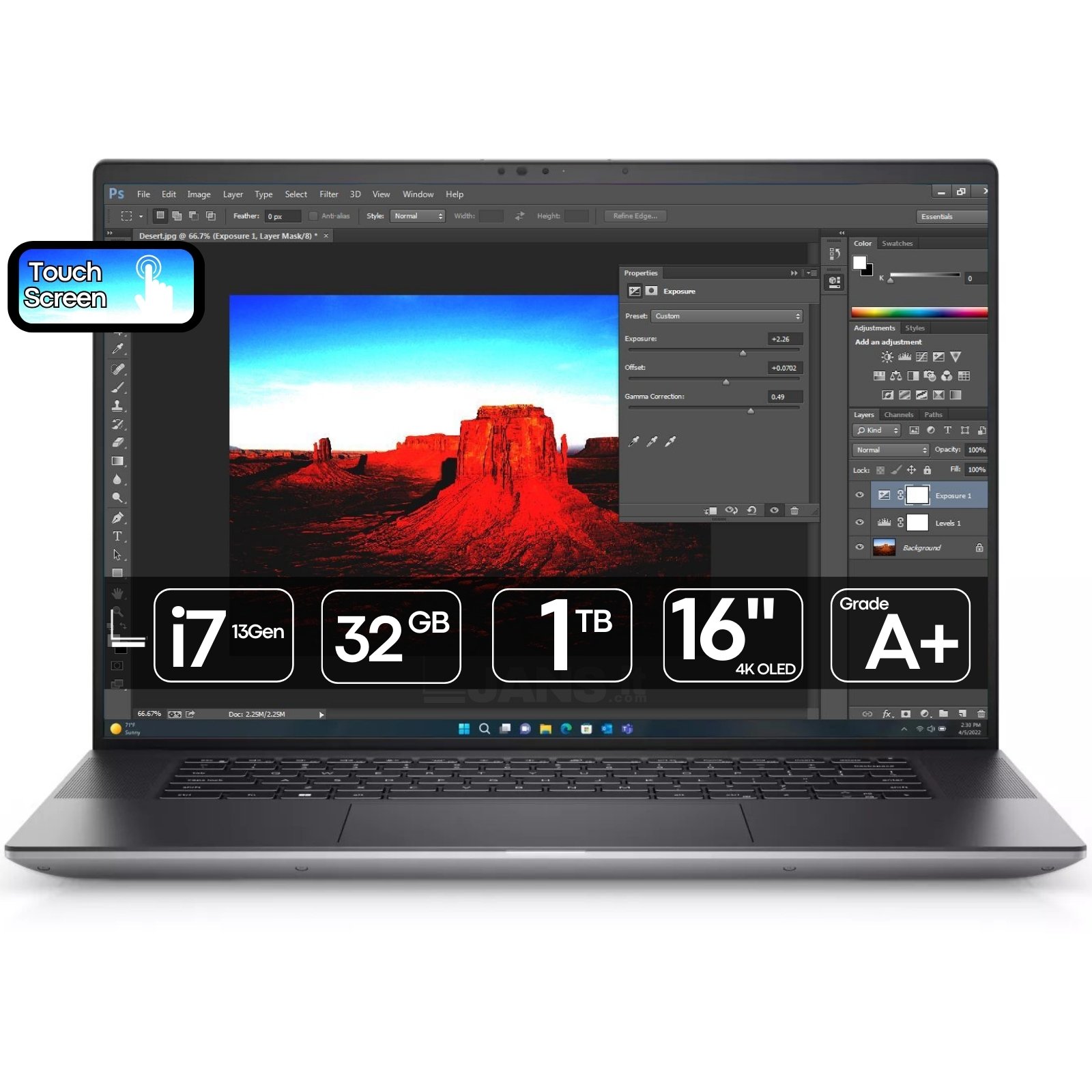 Portátil Workstation Dell Precision 5680 recondicionado JANSit – Ecrã 16 polegadas 4K Ultra HD Touchscreen de alta fidelidade cromática. Laptop profissional para edição de imagem, vídeo e design, com garantia JANSit.