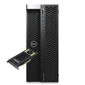 Workstation Dell Precision T5820 recondicionada JANSit com NVIDIA Quadro M4000 8GB – Torre profissional para arquitetura, design 3D e edição de vídeo. Imagem frontal da Dell T5820 com chassi de fácil acesso e garantia JANSit.