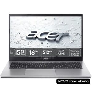 Portátil Acer Aspire 5 A515-58P Novo Caixa Aberta JANSit – Processador Intel Core i5-13420H, 16GB RAM, SSD 512GB e ecrã 15.6'' Full HD.