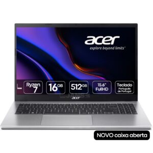 Portátil Acer Aspire 5 A515-42P Novo Caixa Aberta JANSit – Processador AMD Ryzen 7 5700U, 16GB RAM, SSD 512GB e ecrã 15.6'' Full HD IPS.