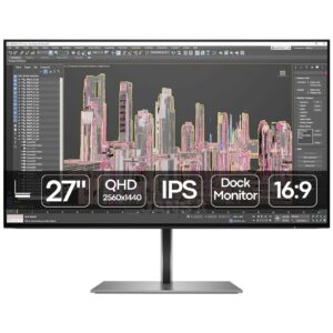 Monitor profissional recondicionado de 27 polegadas QHD (2560x1440) JANSit – Dock Monitor com conectividade USB-C, Hub USB integrado e painel IPS de alta fidelidade cromática. Ecrã ergonómico ideal para design e produtividade, com garantia JANSit.