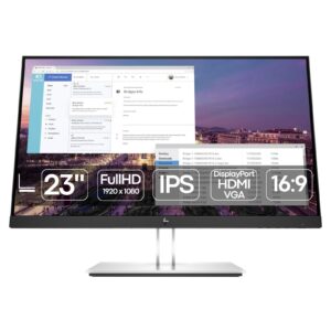 Monitor profissional HP EliteDisplay E23 G4 recondicionado JANSit – Painel IPS 23 polegadas Full HD com tecnologia Eye Ease integrada. Base ergonómica ajustável em 4 direções, qualidade Grade A com garantia JANSit.