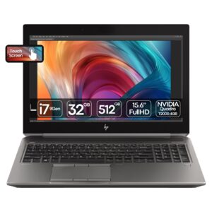 Workstation portátil HP ZBook 15 G6 recondicionada JANSit – Processador i7-9850H, 32GB RAM, SSD 512GB e gráfica NVIDIA Quadro T2000 4GB. Inclui painel táctil (Touchscreen) para interação direta. Performance profissional, estado Grade A com garantia JANSit.