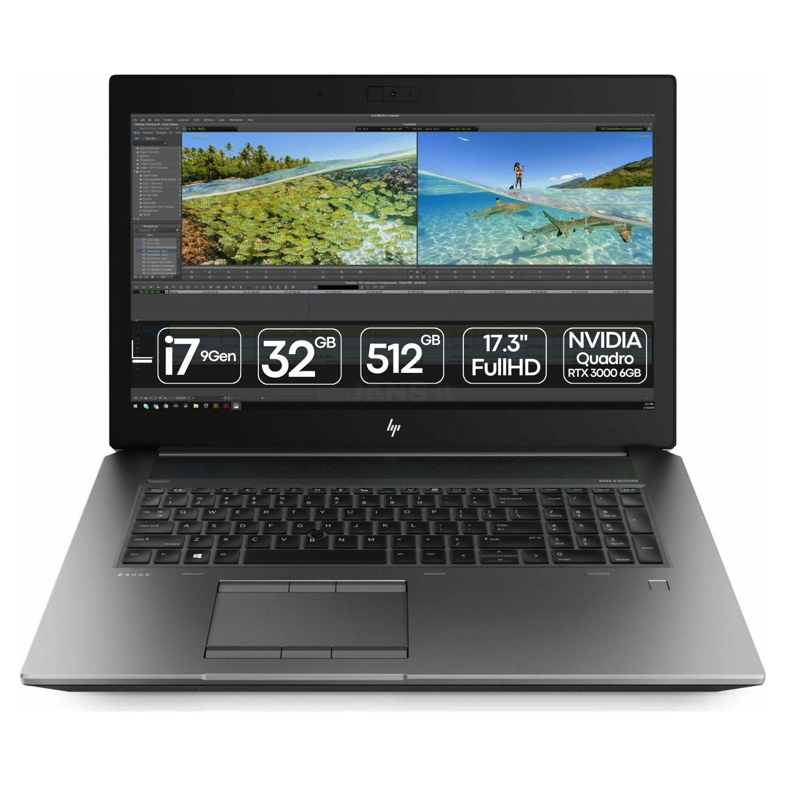 Workstation portátil HP ZBook 17 G6 recondicionada JANSit – Processador Intel Core i7-9850H, 32GB RAM, SSD 512GB e gráfica profissional NVIDIA Quadro RTX 3000 6GB. Ecrã 17 polegadas FHD, desempenho de elite para engenharia, arquitetura e edição. Estado Grade A com garantia JANSit.