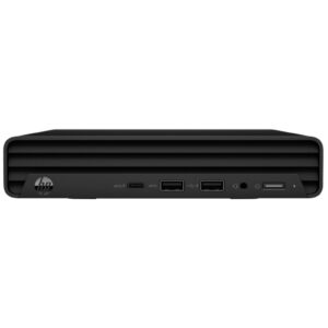 Computador ultra-compacto HP Pro Mini 260 G9 recondicionado JANSit – Micro PC profissional de nova geração com processador Intel Core i5, painel frontal moderno com listras verticais, botão de energia e portas USB. Estado Grade A com garantia JANSit.
