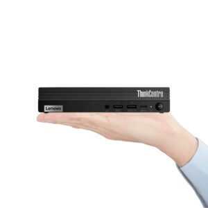 Computador ultra-compacto Lenovo ThinkCentre M70q Tiny Gen 3 8GB recondicionado JANSit – Micro PC profissional de 1 litro com design frontal renovado, botão de energia e portas USB-C de alta velocidade. Estado Grade A com garantia JANSit.