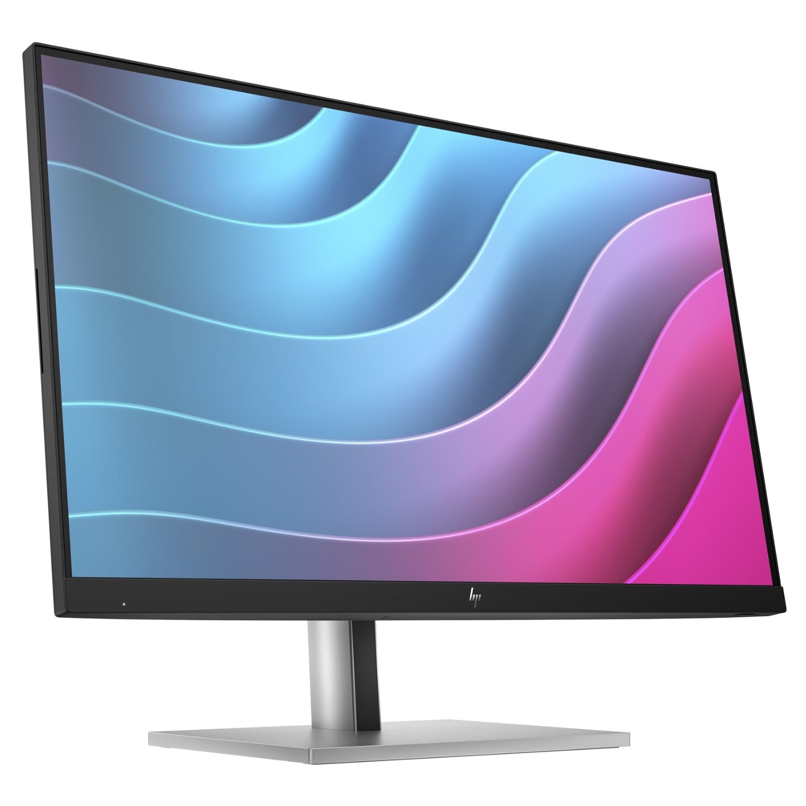 Vista lateral esquerda do monitor profissional HP EliteDisplay E24 G5 recondicionado JANSit – Destaque para o perfil ultra-fino do ecrã de 23.8 polegadas, suporte ergonómico ajustável e acabamento premium em preto e prateado. Estado Grade A com garantia JANSit.