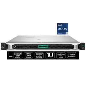 Servidor rack 1U HPE ProLiant DL360 Gen10 Plus com bezel recondicionado JANSit – Processador Intel Xeon Silver 4309Y, 64GB RAM, armazenamento híbrido com 2x SSD 800GB e 6x HDD 1.2TB. Performance escalável em estado Grade A com garantia JANSit.