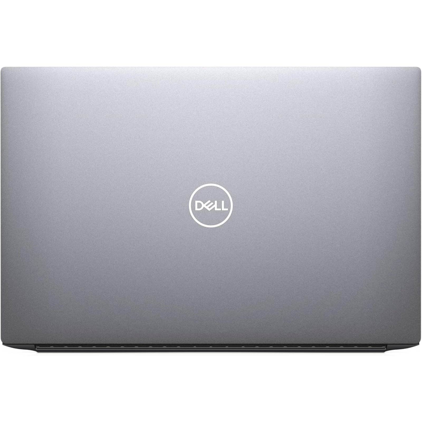 Vista traseira da workstation portátil Dell Precision 5550 recondicionada JANSit – Lombada minimalista em alumínio anodizado prateado com sistema de dobradiça oculta de alta resistência. Estado Grade A com garantia JANSit.