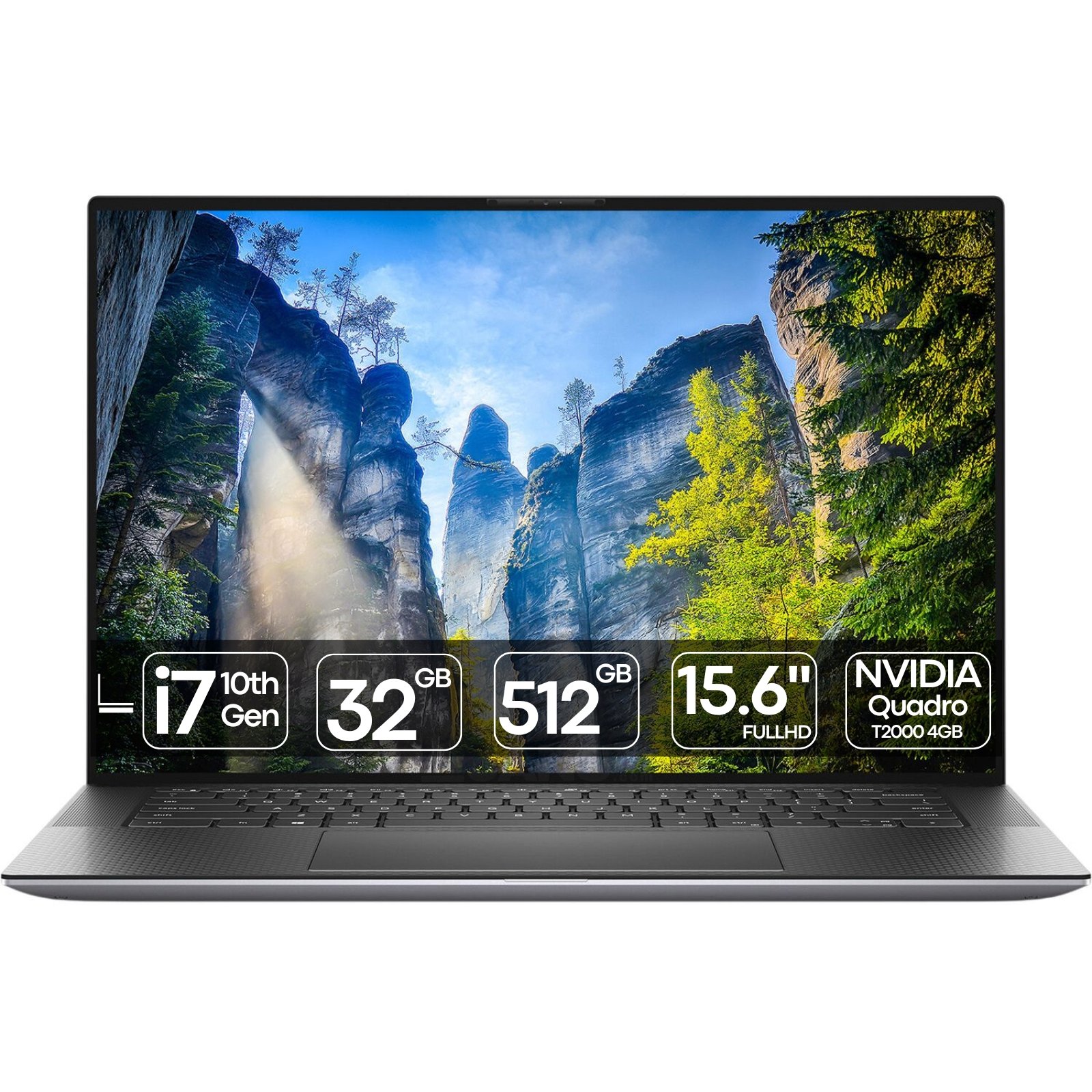 Workstation portátil Dell Precision 5550 recondicionada JANSit – Portátil profissional com processador Intel Core i7, placa gráfica NVIDIA Quadro T2000 e ecrã InfinityEdge de 15.6 polegadas. Estado Grade A com garantia JANSit.