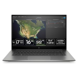 Workstation portátil HP ZBook Create G7 recondicionada JANSit – Portátil premium para criadores com processador Intel Core i7, 16GB de RAM, placa gráfica NVIDIA GeForce RTX 2070 e chassis ultrafino em alumínio prateado. Estado Grade A com garantia JANSit.