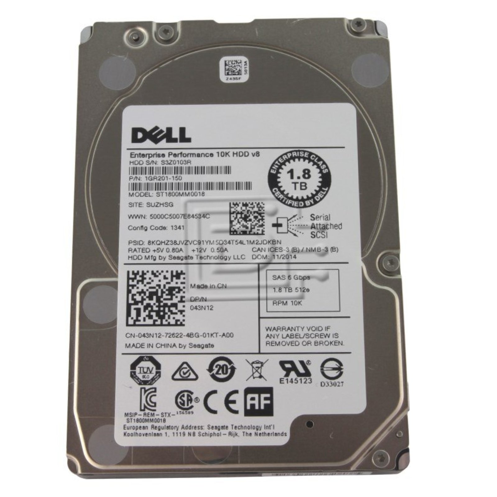 Disco rígido empresarial Seagate HDD 1.8TB SAS 10k 12G 2.5 polegadas recondicionado JANSit – Disco de alta velocidade para servidores e armazenamento de dados corporativo. Imagem principal do componente de hardware com garantia JANSit.