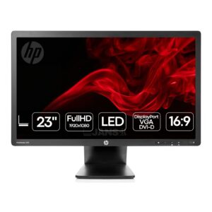 Monitor HP EliteDisplay E231 recondicionado JANSit – Monitor profissional de 23 polegadas Full HD com base ajustável para escritório e home office. Imagem frontal do ecrã HP EliteDisplay E231 com garantia JANSit.
