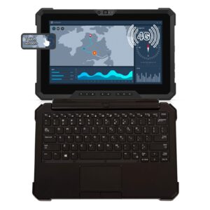 Portátil Dell Latitude 7220 Rugged Extreme i7 recondicionado JANSit – Tablet e portátil militar ultra-resistente de 11.6 polegadas com ecrã tátil FHD e chassis blindado contra quedas e água. Imagem frontal com garantia JANSit.