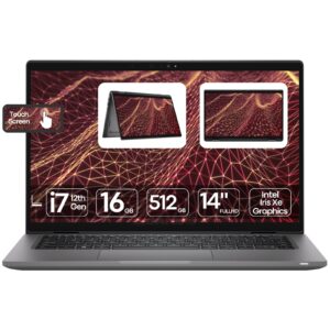 Portátil Dell Latitude 7430 i7 2-in-1 recondicionado JANSit – Portátil e tablet tátil profissional de 14 polegadas com processador Intel Core i7 e design versátil. Imagem frontal do ecrã tátil conversível Dell Latitude com garantia JANSit.
