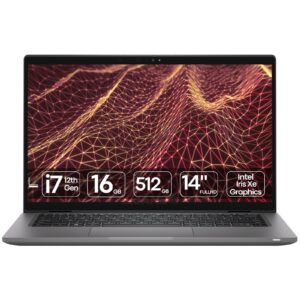 Portátil Dell Latitude 7430 i7 recondicionado JANSit – Portátil profissional ultracompacto de 14 polegadas com processador Intel Core i7 para alta produtividade. Imagem frontal do portátil Dell Latitude aberto com garantia JANSit.