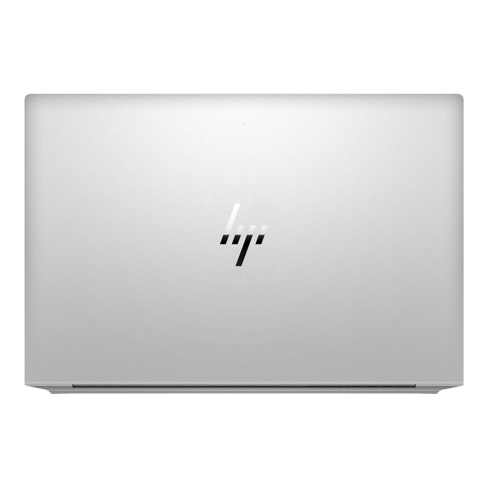 Portátil HP EliteBook 830 G8 recondicionado JANSit – Vista traseira da tampa exterior fechada, destacando o acabamento premium em alumínio prateado, o logótipo moderno da HP e a dobradiça com a inscrição EliteBook. Com garantia JANSit.