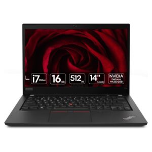 Portátil Lenovo ThinkPad T14 i7-10610u recondicionado JANSit – Portátil empresarial de 14 polegadas de alta durabilidade, com teclado ergonómico e processador Intel Core i7. Imagem frontal do portátil aberto com garantia JANSit.