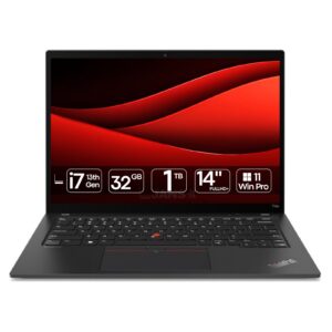 Portátil Lenovo ThinkPad T14s Gen 4 i7 recondicionado JANSit – Portátil profissional ultra-fino de 14 polegadas com alta performance Intel Core i7 e design premium leve. Imagem frontal do computador portátil aberto com garantia JANSit.