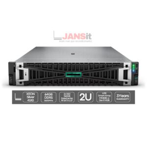 Servidor Novo em Caixa Selada HPE ProLiant DL380 Gen11 com controladora MR408i-a JANSit – Servidor de rack empresarial com 3 anos de garantia oficial. Imagem da embalagem original lacrada de fábrica com selo JANSit.