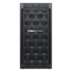 Servidor Dell PowerEdge T140 recondicionado JANSit – Servidor em torre compacto e fiável para pequenas e médias empresas, gestão de dados e partilha de ficheiros. Imagem frontal da torre com garantia JANSit.